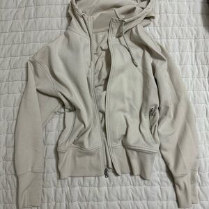 Old Navy Cream Hooded Zip-up